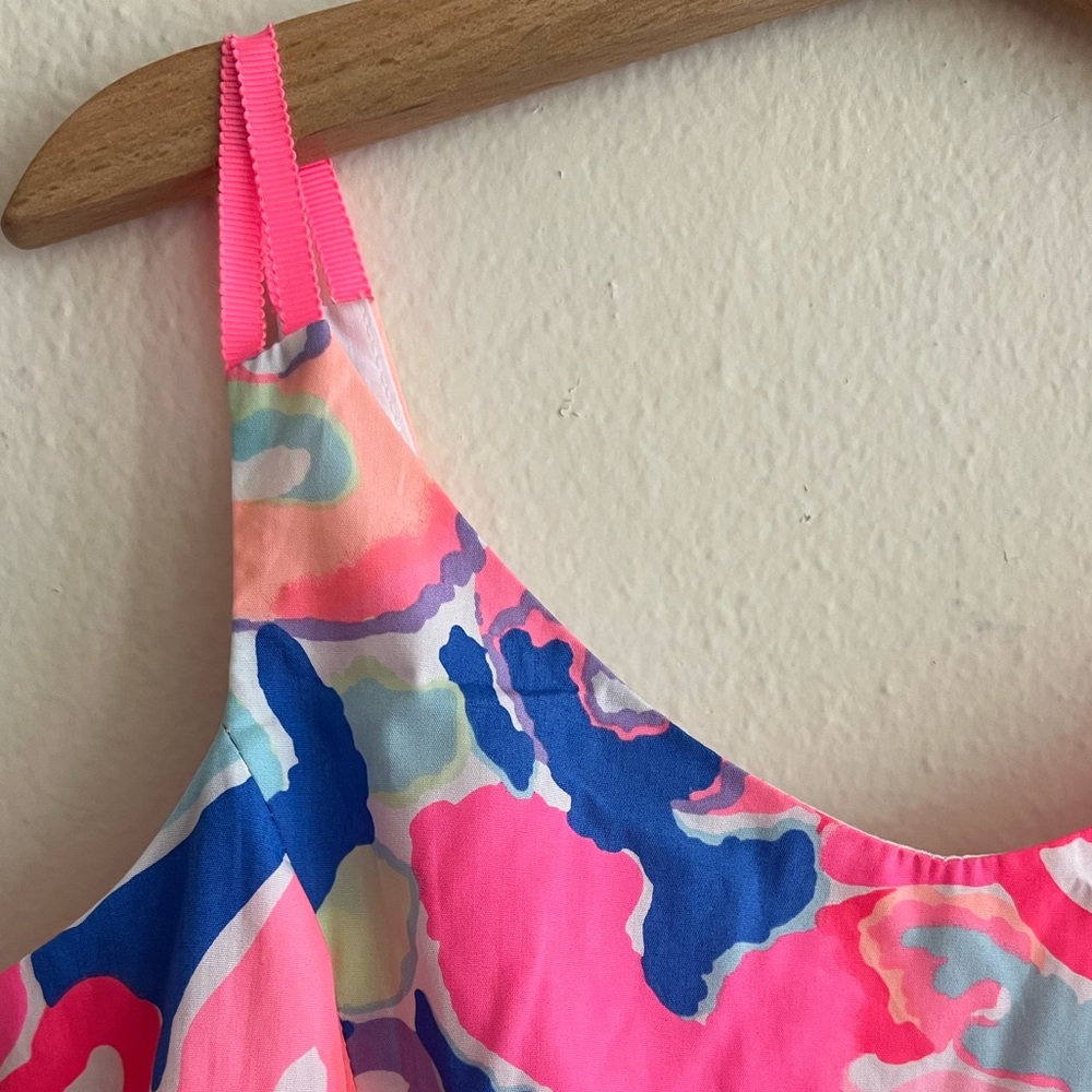 New Lilly Pulitzer Pink and Blue Floral Hermosa Kids Dress 6 - 8 - Picture 5 of 7